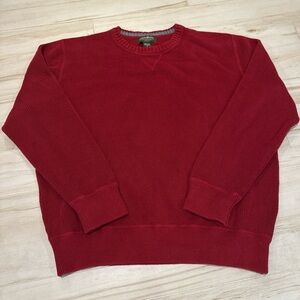 Eddie Bauer Men’s Red 100% Cotton Knit Sweater Size XL